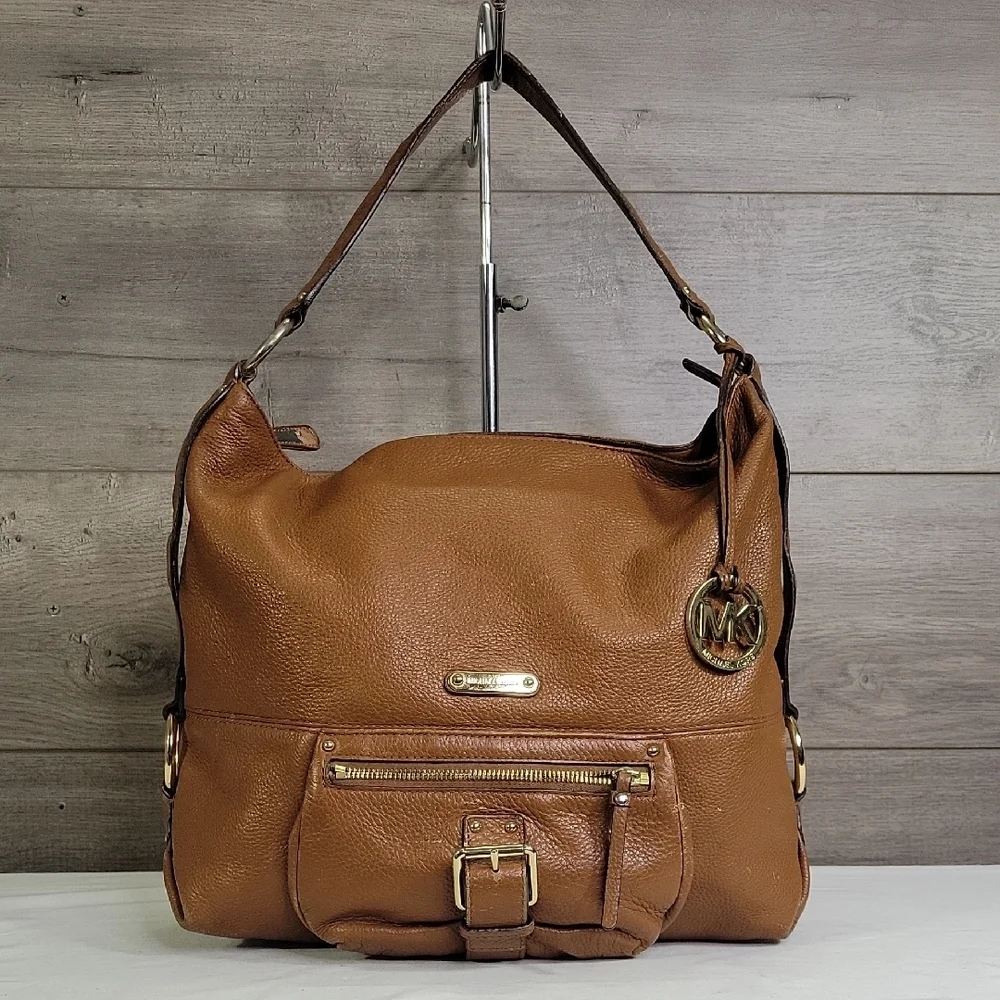 Michael Kors Fulton Brown Leather Shoulder Bag Tote Handbag